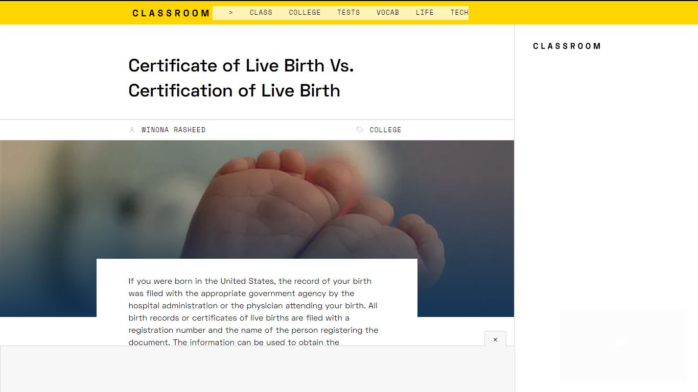 Certificate of Live Birth Vs. Certification of Live Birth | Synonym