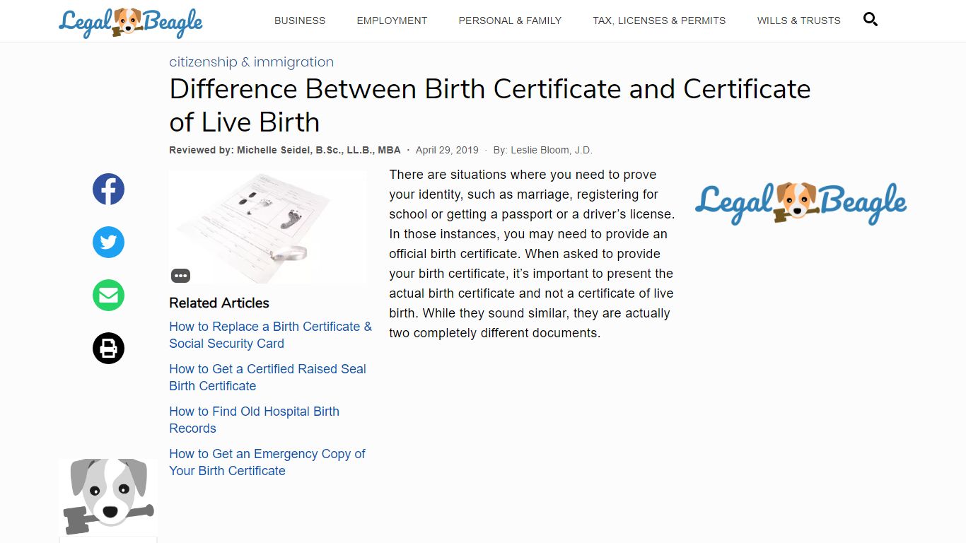 Difference Between Birth Certificate and Certificate of Live Birth